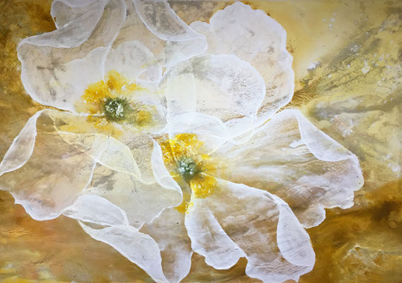 Sandrosen, 2020, 100 x 140 cm, Mischtechnik auf Leinwand