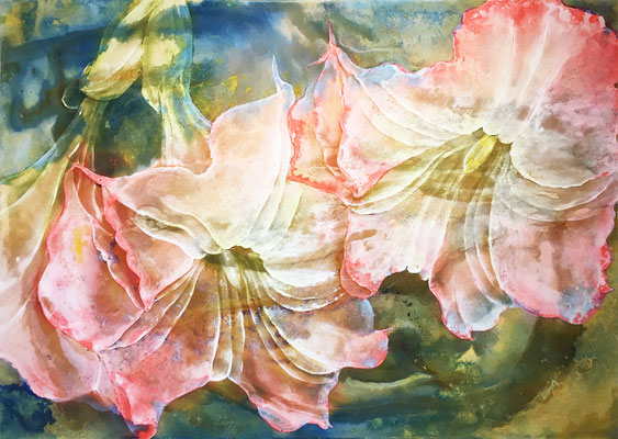 Datura, 2020, 100 x 140 cm, Mischtechnik auf Leinwand