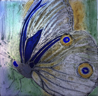 Silberfalter | Glasarbeit in Fusiontechnik | 50 x 50 cm, 2019