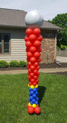 Air-Filled Balloon Column Sculpture Baseball Bat