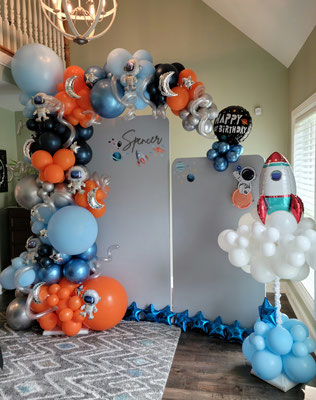 Air-Filled Balloon Organic Demi Half Arch Space Blastoff