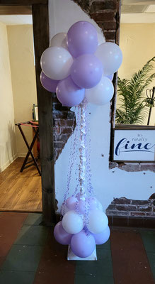 Air-filled balloon cloud cluster lavender white