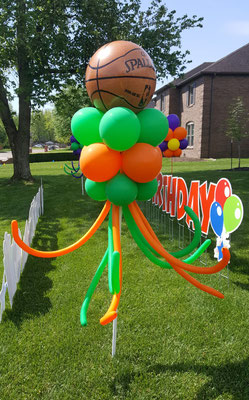 Air-filled balloon cloud lawn outdoor