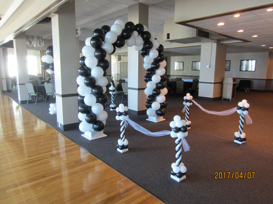 Black White Air-Filled Balloon Arch Wedding Formal