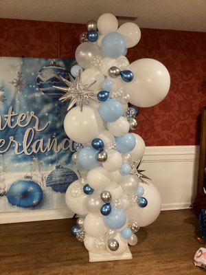 Air-Filled Balloon Tower Column Organic Winter Wonderland