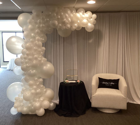 Air-Filled Balloon Organic Demi Half Arch Pearl White