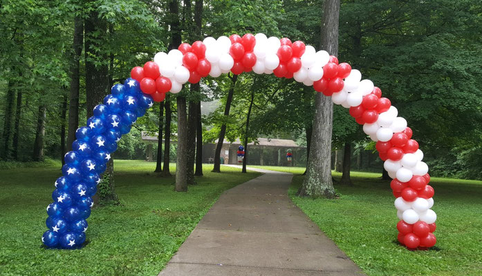 Air-Filled Balloon Arch Aeropole System Patriotic Red White Blue Stars 4th of July