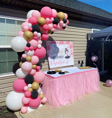 Air-Filled Balloon Organic Demi Half Arch Demi-Arch Pink