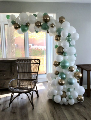 Air-Filled Balloon Organic Demi Half Arch Demi-Arch White Sage