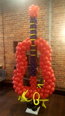 Air-Filled Balloon Column Sculpture Guitar Acoustic