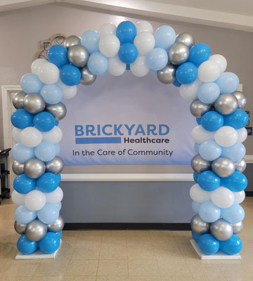 Air-Filled Balloon Arch  Blue White Silver