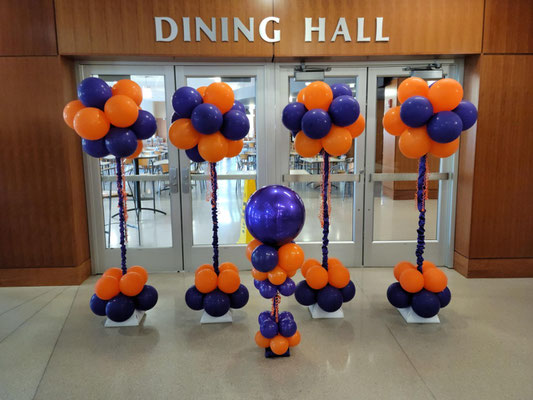 Air-filled balloon cloud cluster Purple Orange University of Evansville