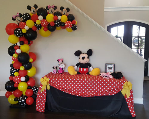 Air-Filled Balloon Organic Demi Half Arch Mickey Minnie Mouse