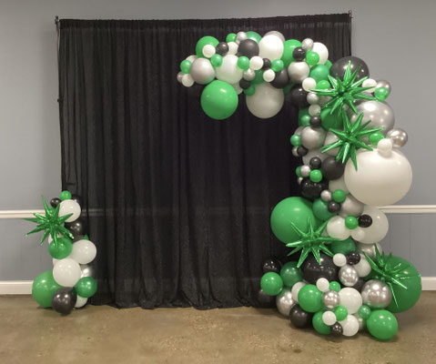Air-Filled Balloon Organic Demi Half Arch North HS Green White Black
