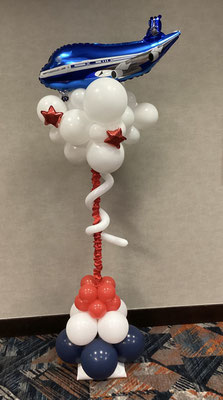 Air-filled balloon cloud Airplane red white blue