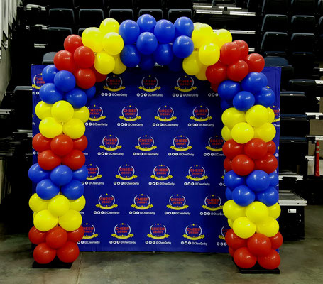 Air-Filled BAlloon Arch Red Yellow Blue
