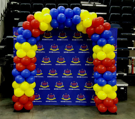 Air-Filled BAlloon Arch Red Yellow Blue