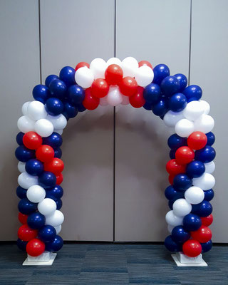 Air-Filled Balloon Arch Red White Blue