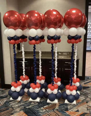 Air-filled balloon cloud tour markers red ORBZ
