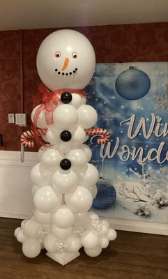 Air-Filled Snowman Balloon Column Christmas Holiday Xmas