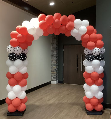 Air-Filled Balloon Arch Red White