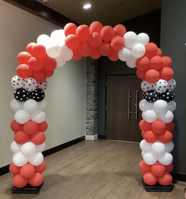 Air-Filled Balloon Arch Red White