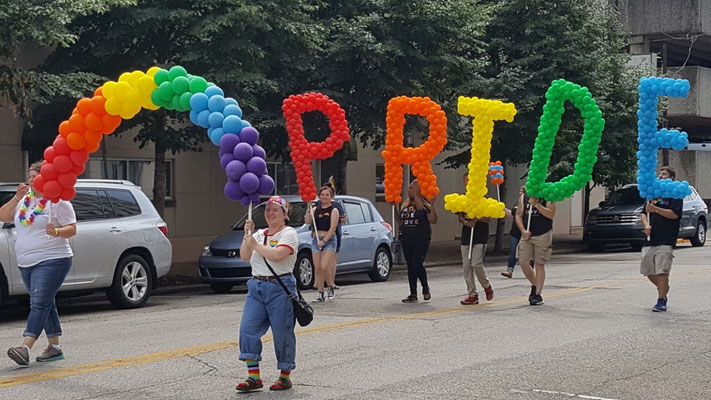 Evansville Indiana Gay Pride Parade 2019 Rainbow Arch Air-Filled