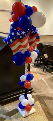 Air-filled balloon cloud patriotic red white blue flag