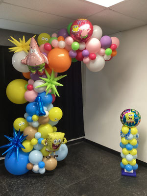 Air-Filled Balloon Organic Demi Half Arch spongebob