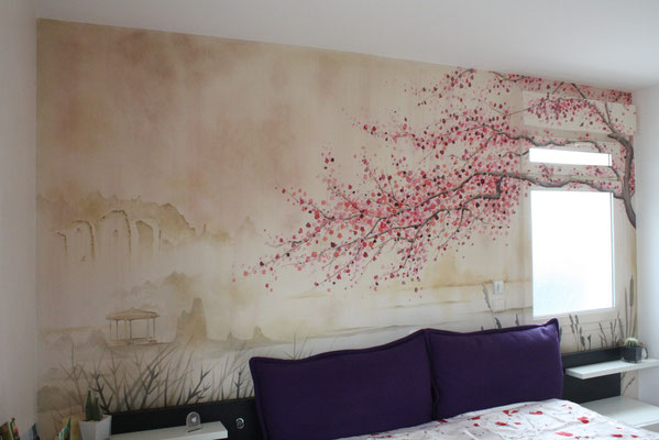 Décor mural d'inspiration asiatique