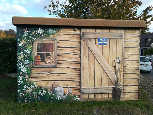Fresque « cabane » Poste EDF  Seine et Marne