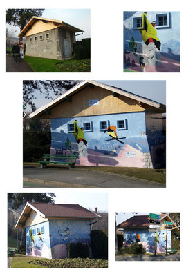 Décor mural "les sports d'hiver" dans le cadre de la candidature de la ville d'Annecy pour les J.O d'hiver