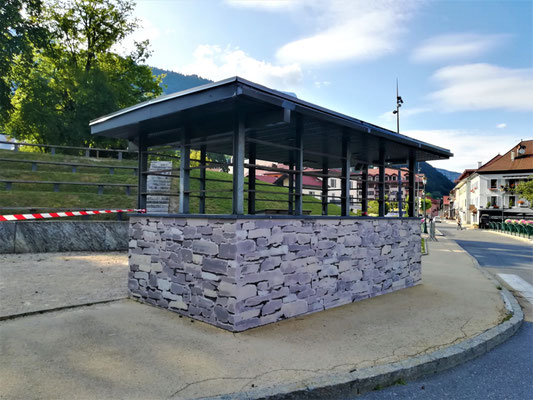 Trompe l’œil pierres-Entrée parking-Sallanches