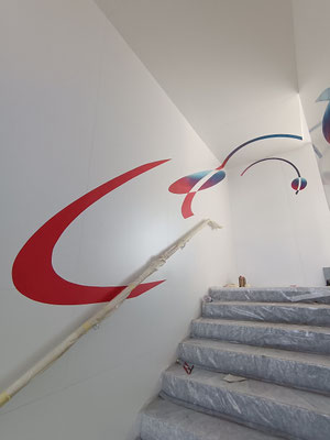 Anamorphose cage d’escalier CNES Salon du Bourget