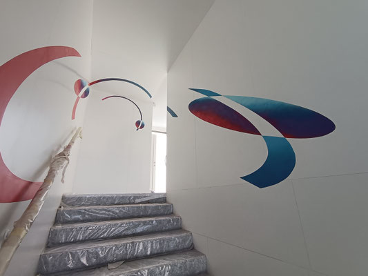 Anamorphose cage d’escalier CNES Salon du Bourget