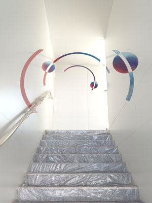 Anamorphose cage d’escalier CNES Salon du Bourget