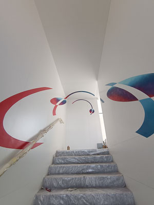 Anamorphose cage d’escalier CNES Salon du Bourget