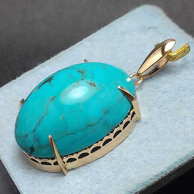 Turquoise k18 pendant top