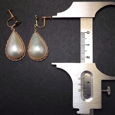 Mabe Pearl 18K Drop Type Earrings