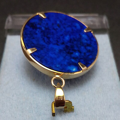 K18 pendant top with lapis lazuli, ruby ​​and 3 pearls