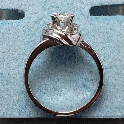 プラチナ900 指輪 ダイヤモンド メレ 2石 サイズ12