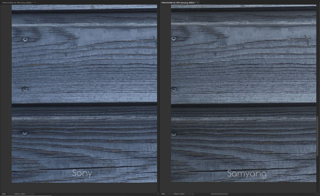 Samyang AF 85mm 1.4 FE vs. Sony 85mm 1.4 GM, Schärfe Crop Ecke @f/1.4