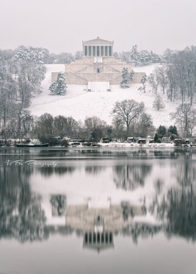 Walhalla bei Regensburg im Winter.