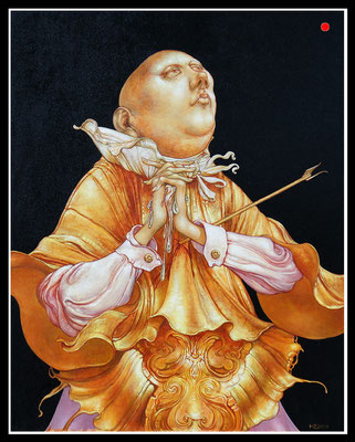 "Glücklicher heiliger Mann"   50x40cm, Öl/MP, 2008 -  VERKAUFT