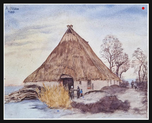 "Reethaus" Aquarell, 21x26cm, 1989 - 600,- EUR VERKAUFT