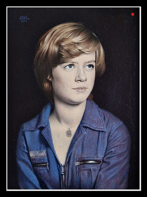 "Bettina" Öl auf Holz, 34x24cm, 1978 - VERKAUFT