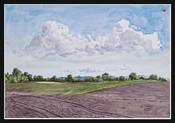 "Spätsommer" Aquarell, 16,5x24cm, 1999 - VERKAUFT