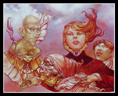 "Puppenspielerin" 40x50cm, Öl/Hartfaser, 2021 - Preis auf Anfrage