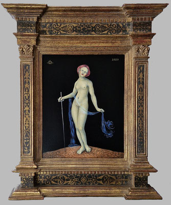 "Kleine Dame für Lucas Cranach" 28x22cm, Mischtechnik/Malplatte, 2020 - Preis auf Anfrage