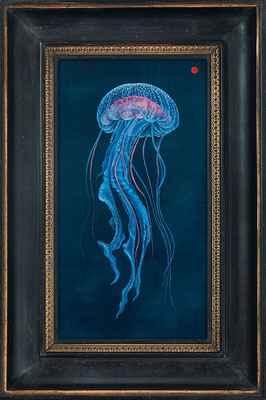 "Tiefseemeduse" 41x23cm, Mischtechnik/Malplatte, 2020 -  VERKAUFT